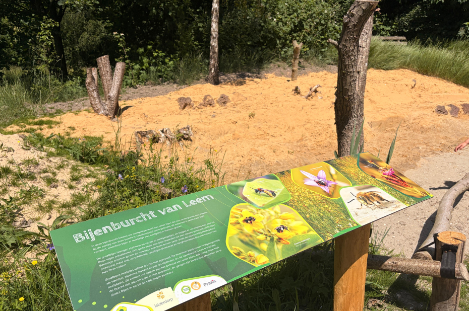 infobord bij de bijenburcht in Leiderdorp