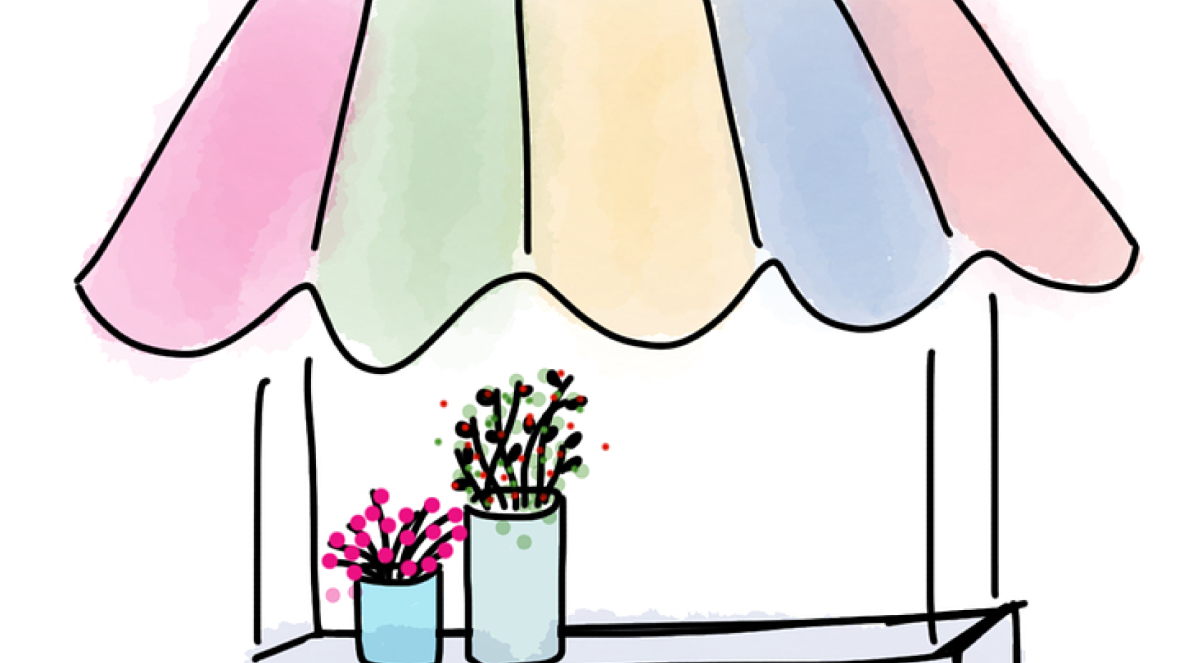 kraampje met wat bloemen